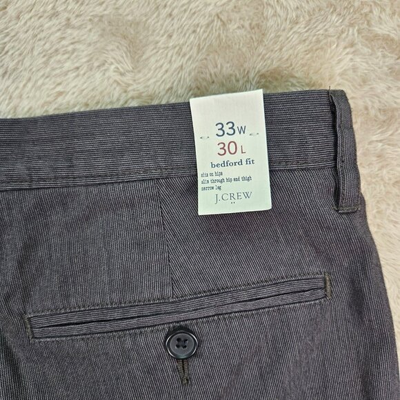 NWT J.Crew $69 Bedford Fit 100% Cotton Pant Narrow Leg Men's Size 33x30 - Picture 3 of 13